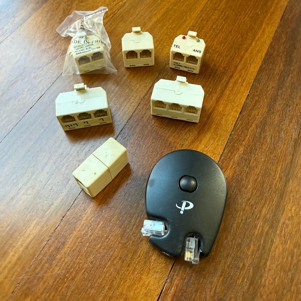 Seven (7) Landline Phone Jacks & Accessories